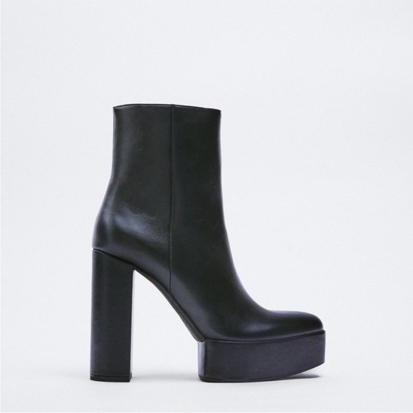 Zara Shoes - Zara Black Platform Block Heel Ankle Boots